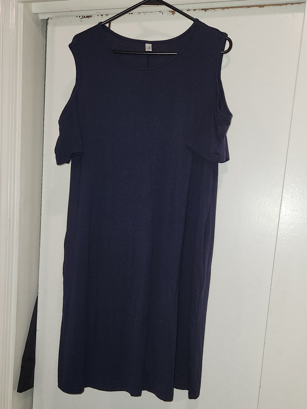 Navy Cold-Shoulder Dress